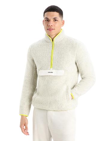 Icebreaker RealFleece™ Merino High Pile Long Sleeve Half Zip Miesten Huppari Valkoinen | FI 1250FDNM